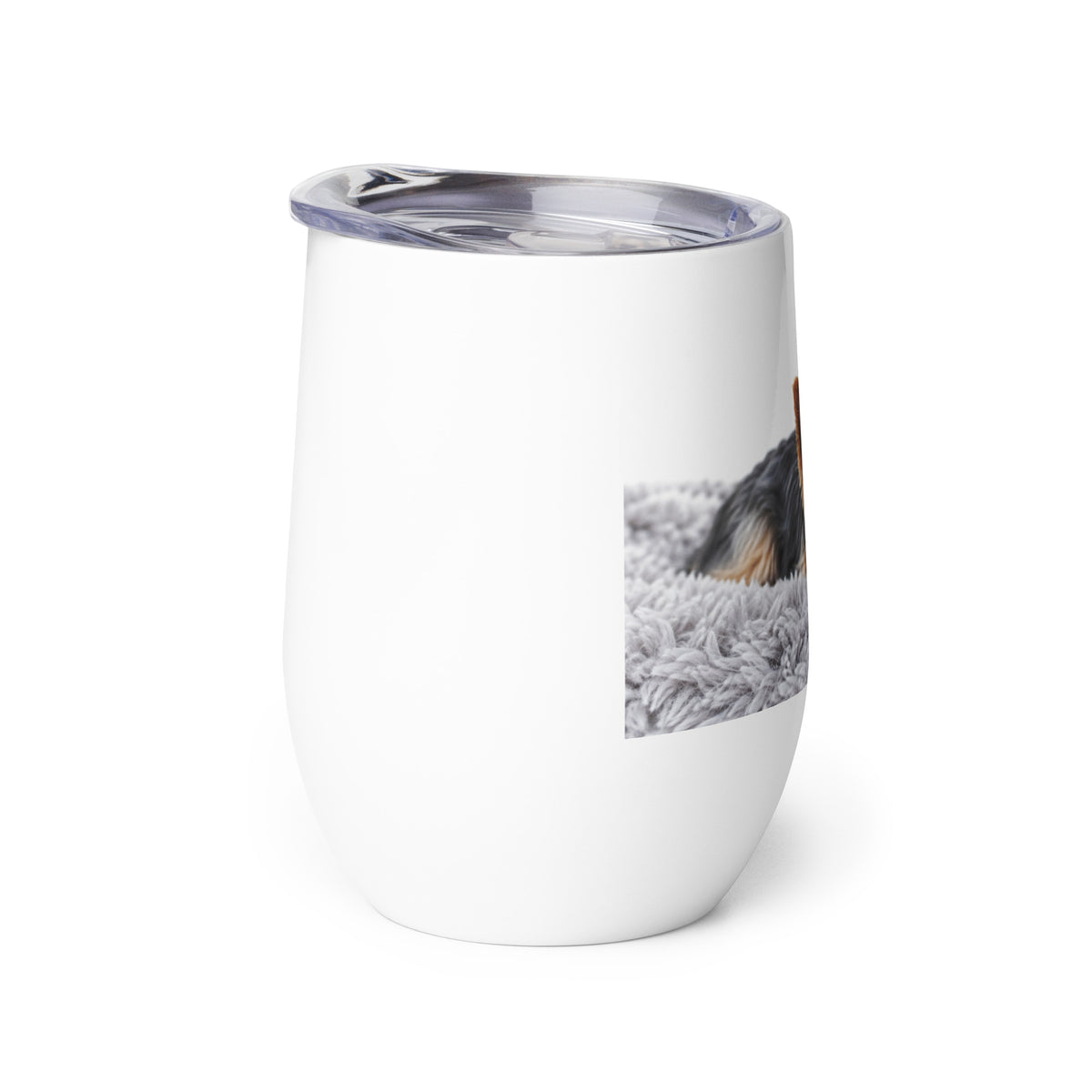 Yorkie wine tumbler back view