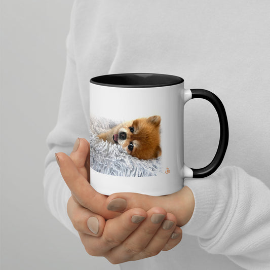 Pomeranian Coffee Mug - White with accent color