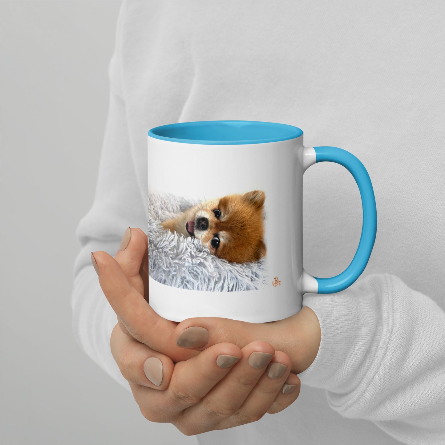 Pomeranian Coffee Mug - White with accent color