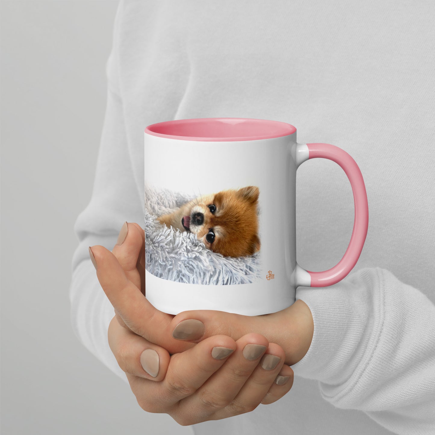 Pomeranian Coffee Mug - White with accent color